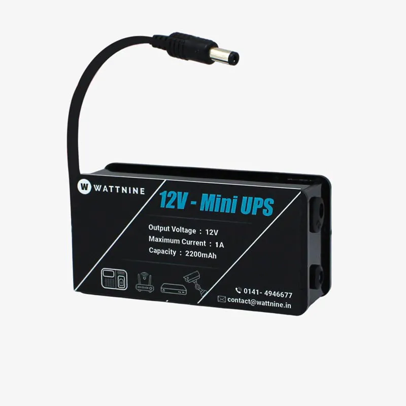 12V Mini UPS for WiFi Router and CCTV Camera - 12V 1A 2200mah