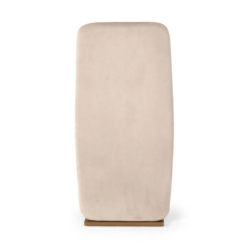 Cid Jim 19 Inch Dining Chair Set of 2, Beige Velvet Fabric, Brushed Brass By Casagear Home