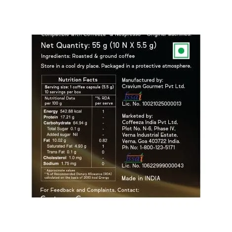 Coffeeza Forte Coffee Capsules, Nespresso Compatible