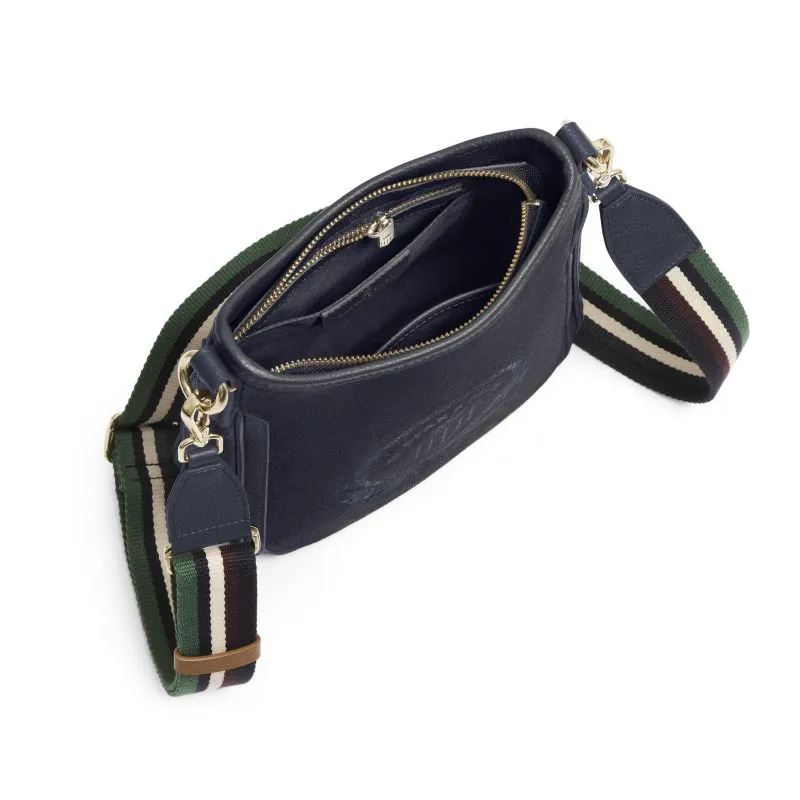 Fairfax & Favor Richmond Messenger Ladies Suede Handbag - Navy