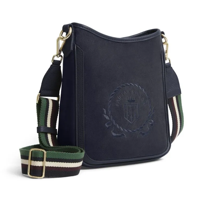 Fairfax & Favor Richmond Messenger Ladies Suede Handbag - Navy