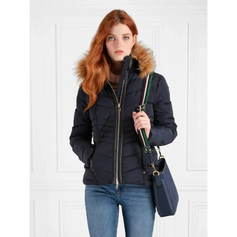 Fairfax & Favor Richmond Messenger Ladies Suede Handbag - Navy