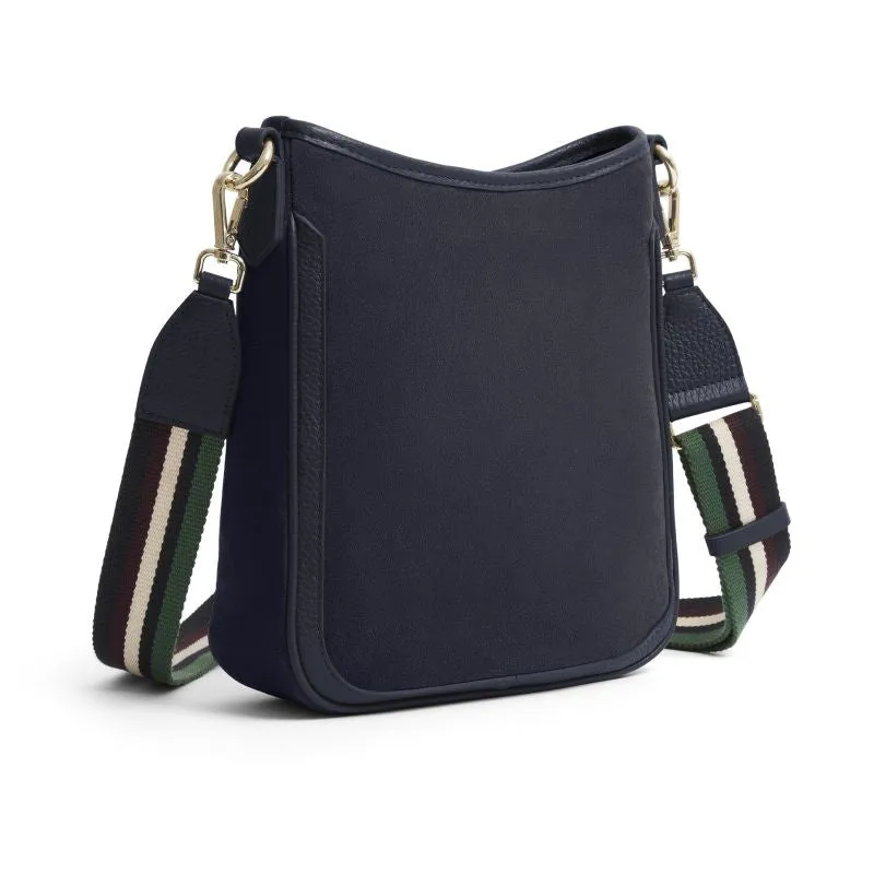 Fairfax & Favor Richmond Messenger Ladies Suede Handbag - Navy