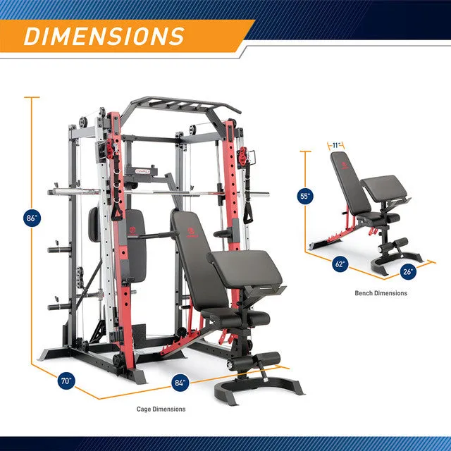 Marcy Smith Machine / Cage System with Pull-Up Bar and Landmine Station | SM-4033