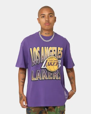 Mitchell & Ness Los Angeles Lakers Incline Stack T-Shirt Faded Purple