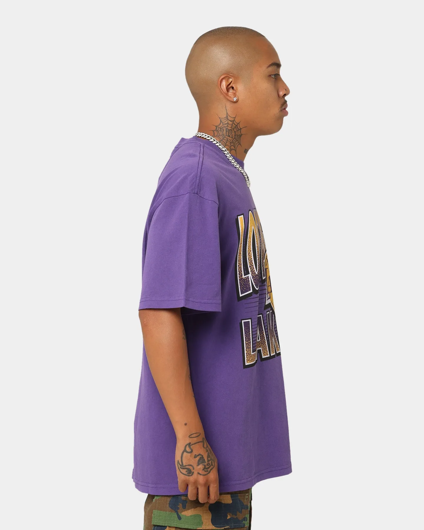 Mitchell & Ness Los Angeles Lakers Incline Stack T-Shirt Faded Purple