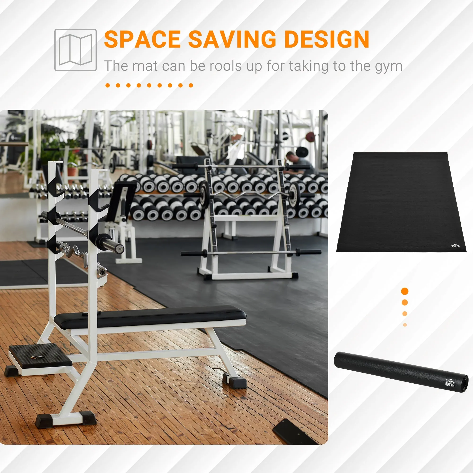 Multi-purpose Exercise Equipment Protection Mat Non-slip Floor Protector Gym Fitness Workout Training Mat 220 x 120cm Tranining